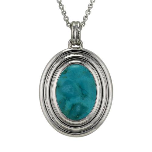Turquoise Ribbed Cremation Pendant